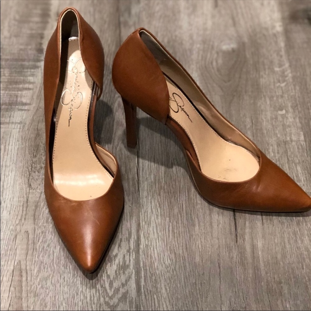 Jessica Simpson Claudette Burnt Amber Heels